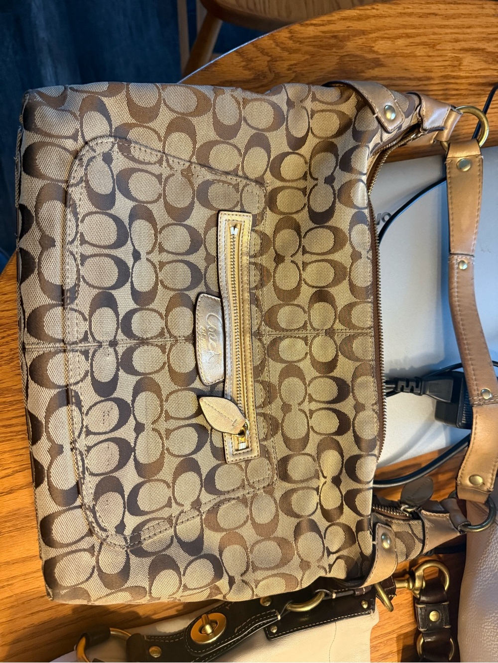 COACH SIGNATURE PENELOPE HOBO BAG. Asking $100.